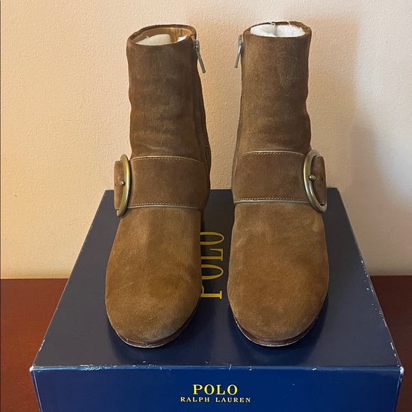 Polo Ralph Lauren Shoes - Maddie Suede Buckled Booties by Polo Ralph Lauren